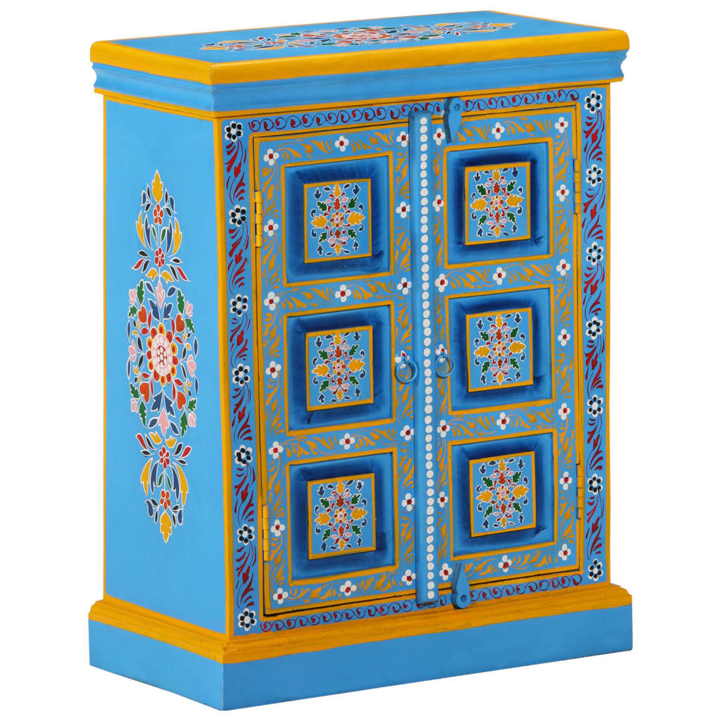 Buffet Mango massif en bois Turquoise peint à la main