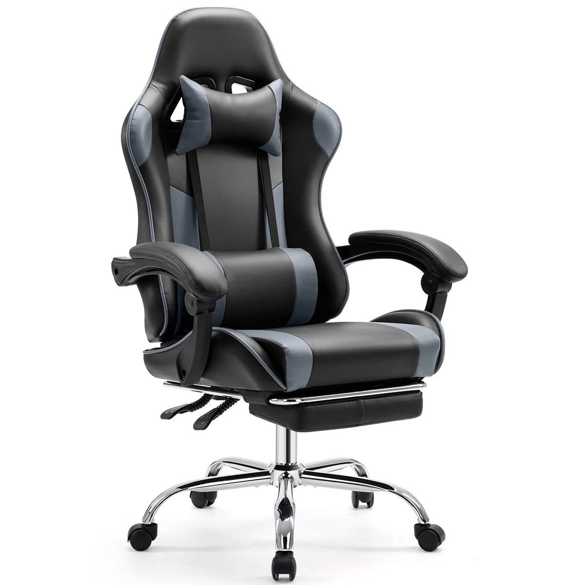 Chaise de bureau de jeu vidéo - Ergonomic Computer avec repose-pieds et lombaire confortable