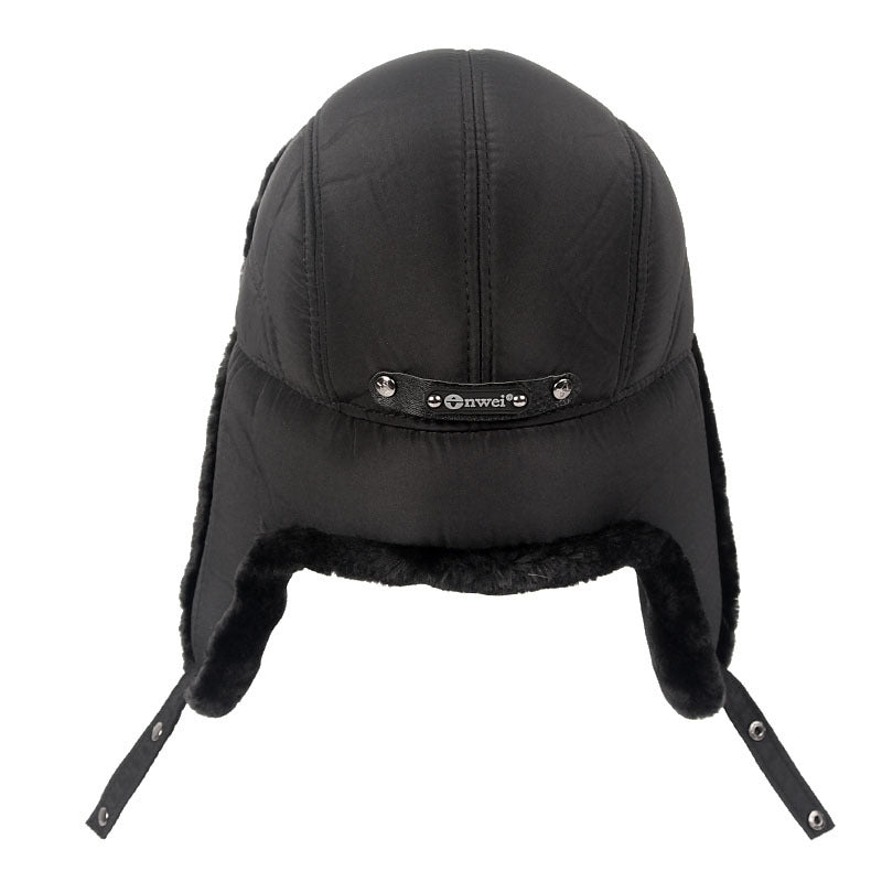 Plus Velvet épais chaud et coupe-vent Lei Feng Hat protection oreille noire
