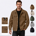 European and American Tk Corduroy Unique-Breasted Trendy Lapel manches longues chemise Pocket Ja