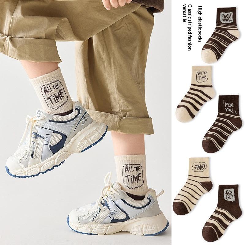 Chaussettes en coton sans os respirant mi-calf