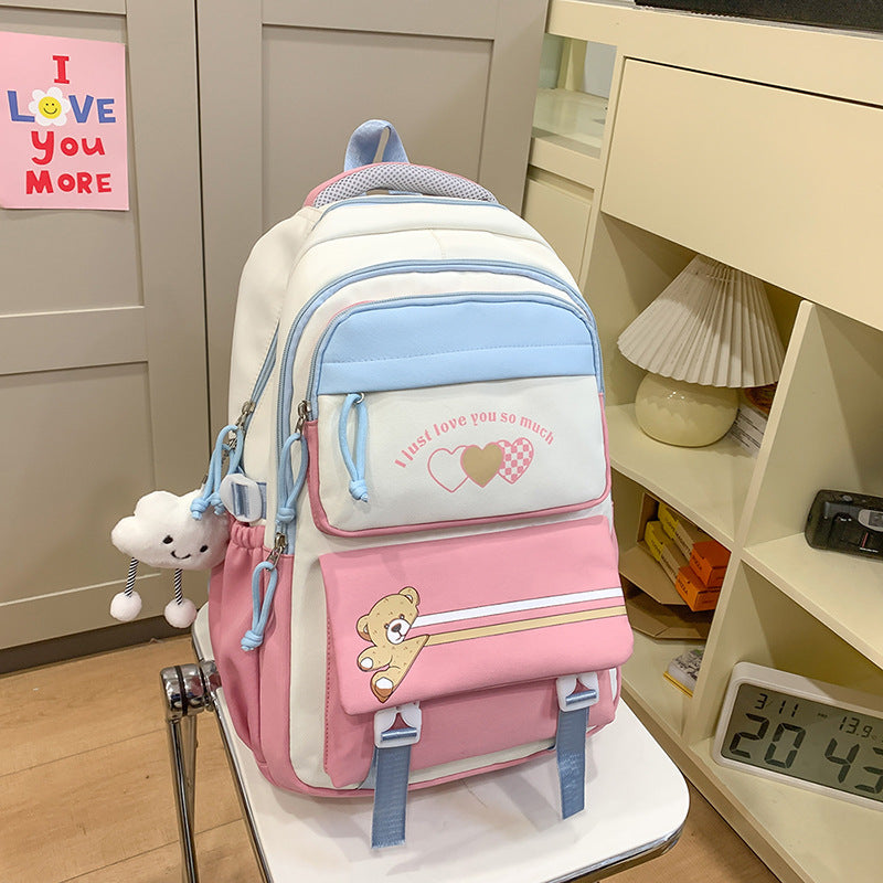 Étudiante Portable Burden Alléviation collège lycée fille grande capacité sac à dos