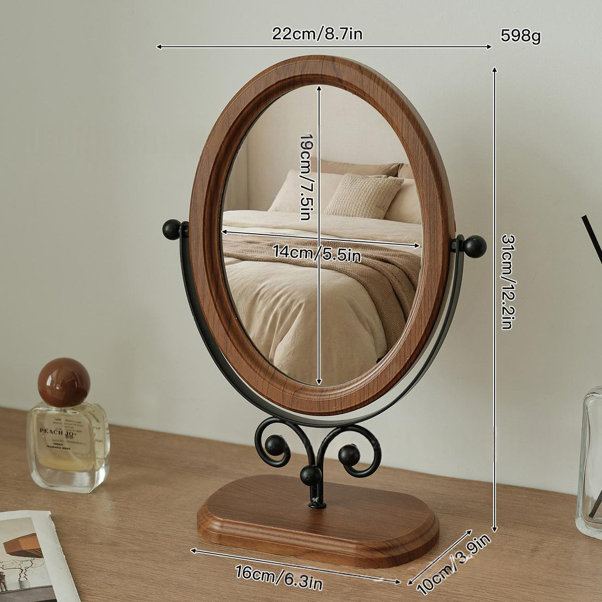 Miroir rotatif de bureau simple de style européen
