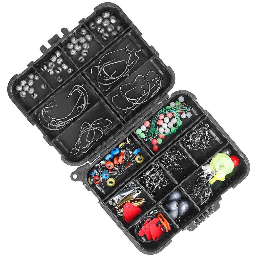 188Pcs Fishing Accessory Kit Portable Fishing Set Including Jig Hooks Sinkers
