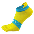 Chaussettes à cinq doigts en maille jaune + anneau bleu ciel semelle bleu ciel chaussettes pure coton-1 paire