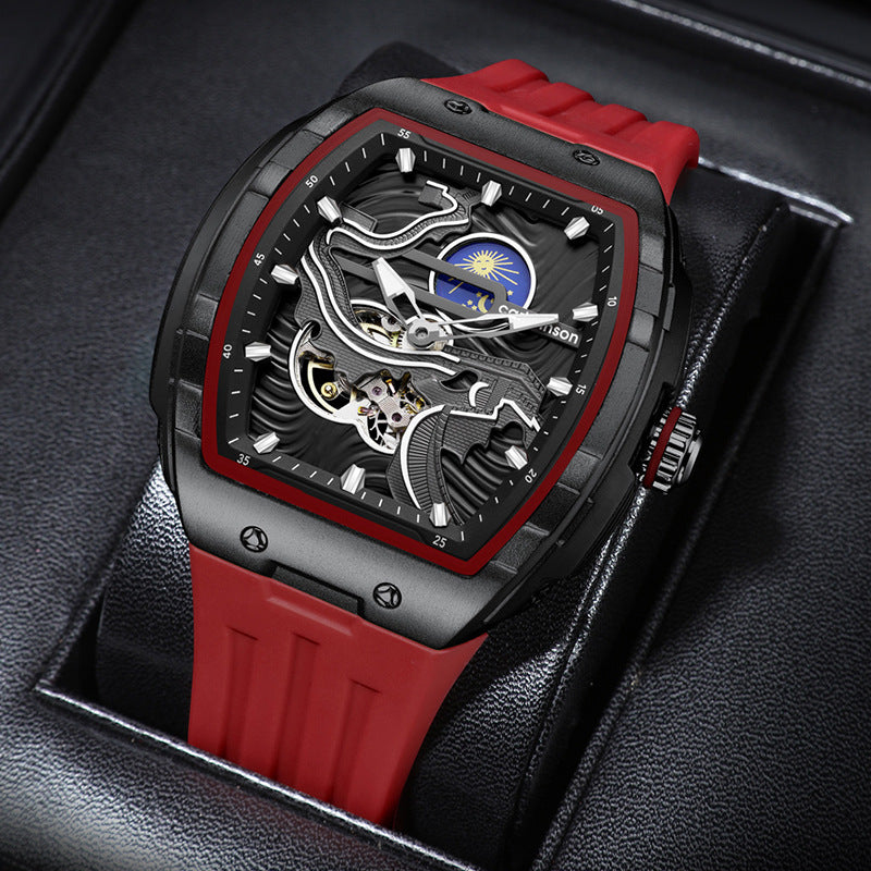 Montre automatique Hollow Homme Montre mécanique étanche lumineuse