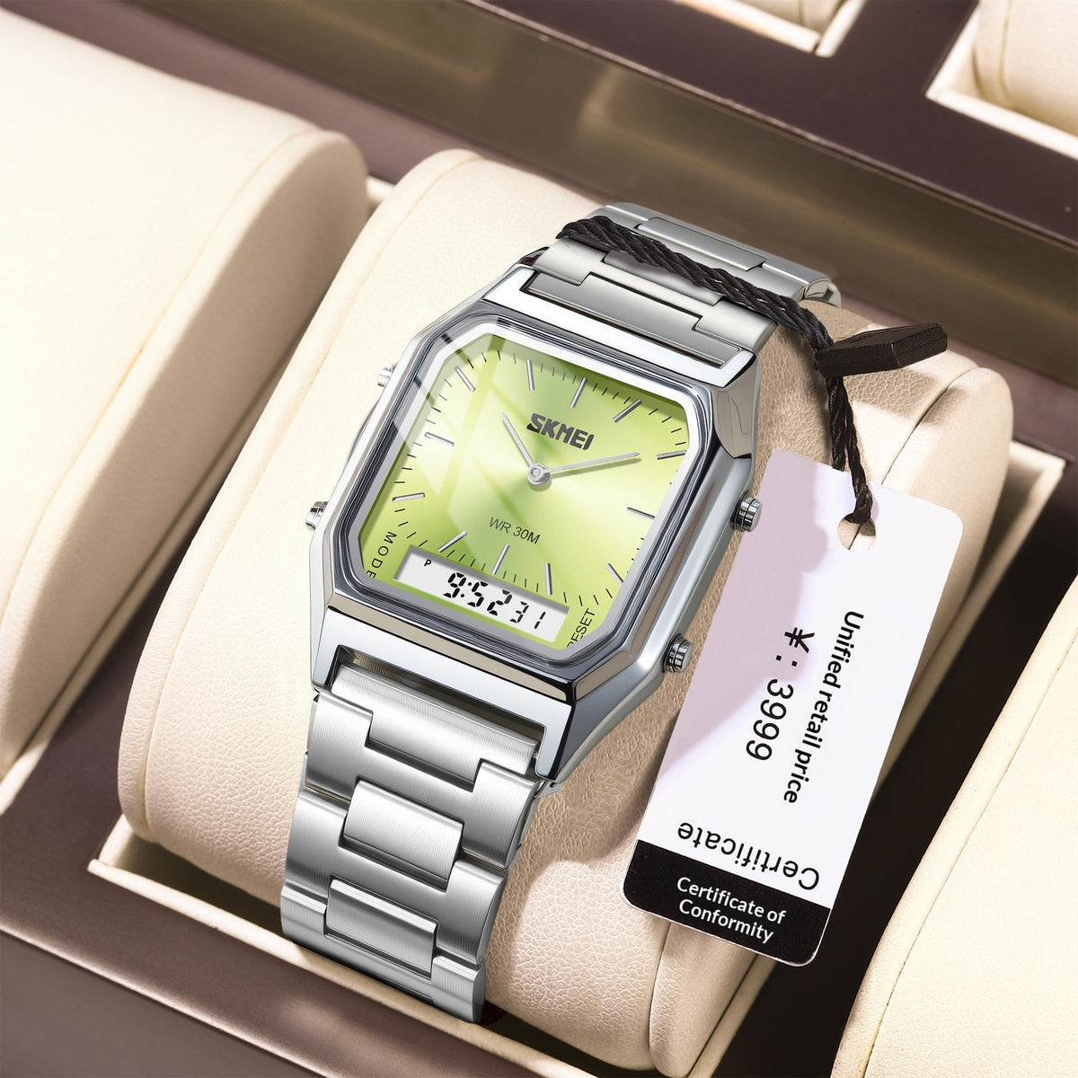 Couples Business Wristwatch Minimalist Élégant montre d'alarme multifonctionnelle