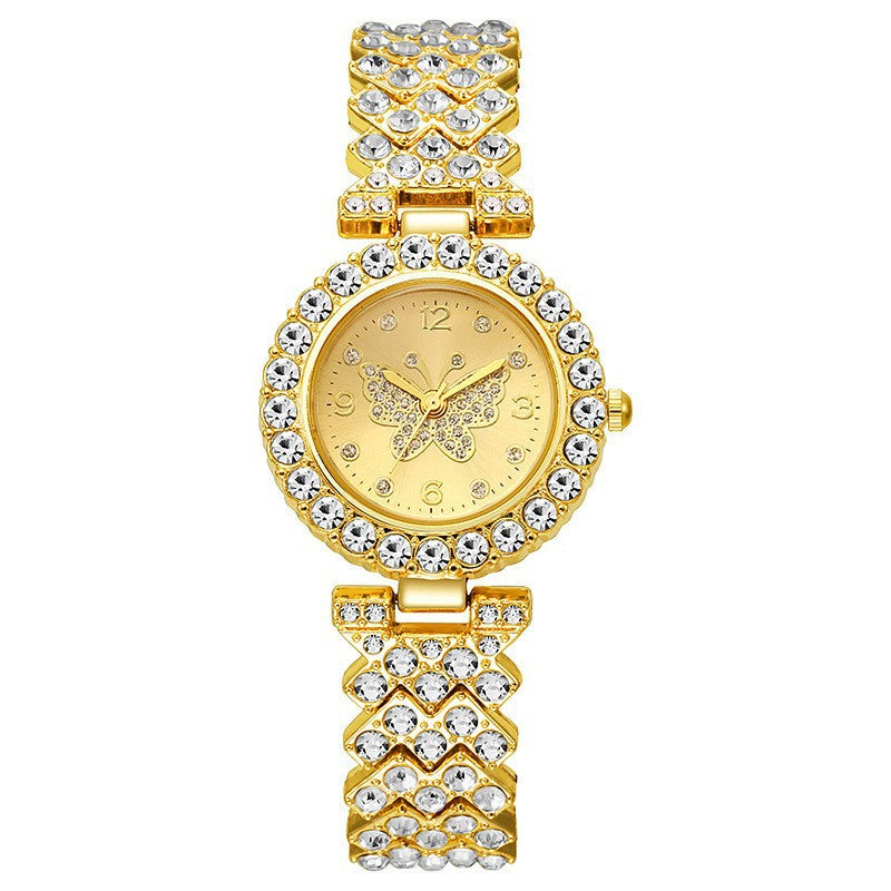 Femmes Butterfly-Design Diamond-Embellished Fashion Quartz Watch