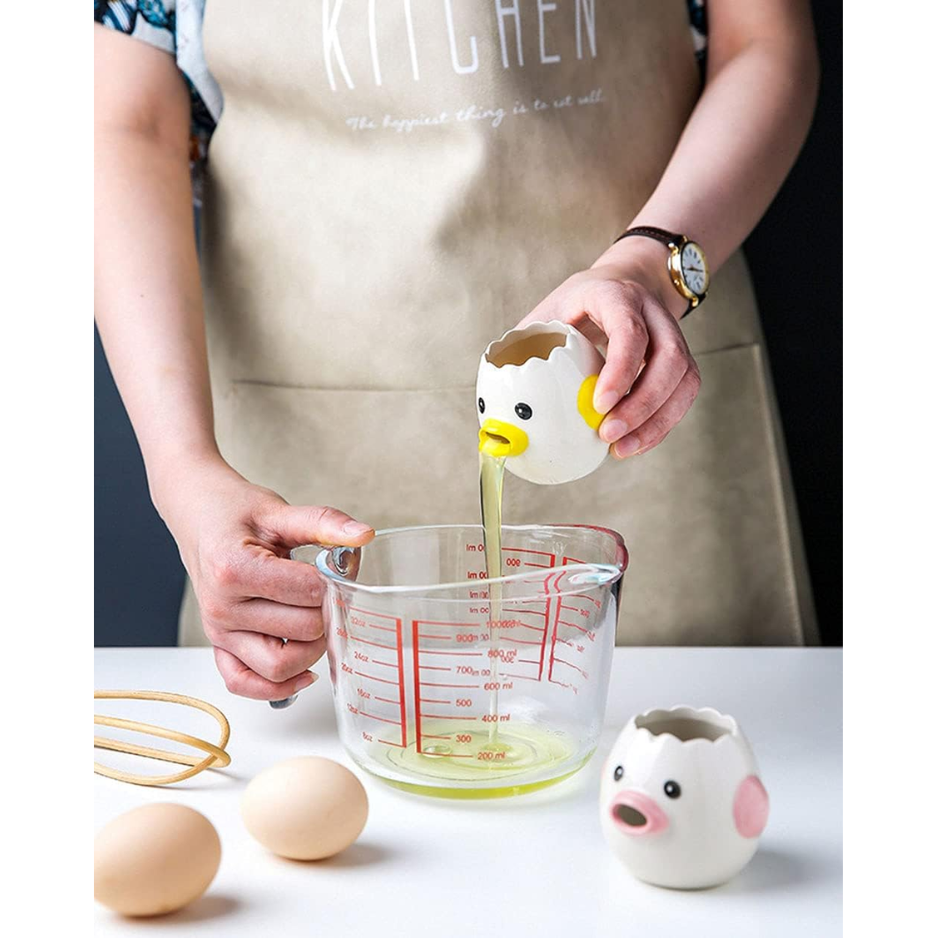 LuoCoCo Nouveauté Céramique Oeuf Yolk Séparateur mignon Vomissement Oeuf blanc filtre et cuisson