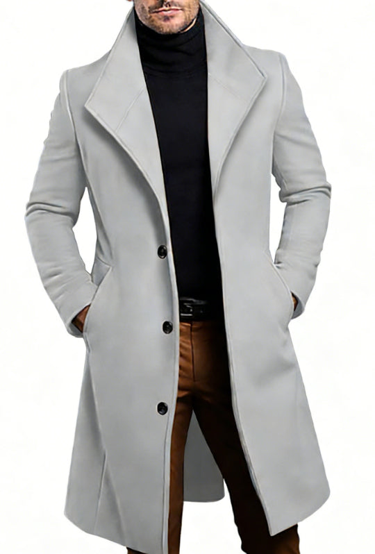 Manteau en laine mi-longueur pour hommes