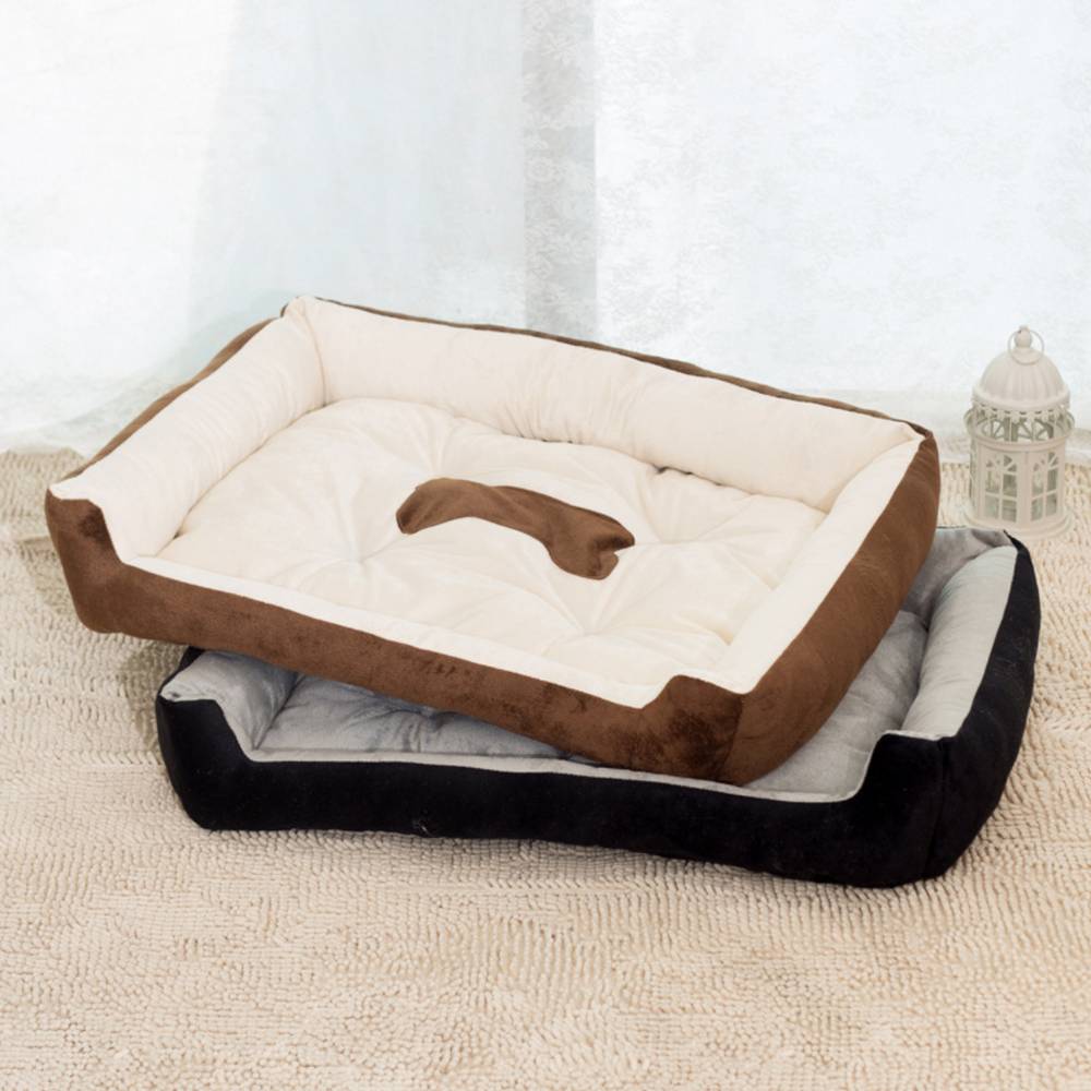 Grand lit de chien chaud en peluche tapis lavable calmant coussin pour chiot pour chien chat