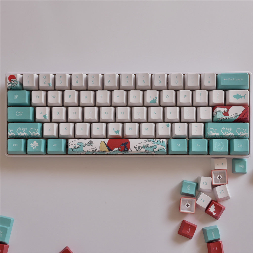 Coral Sea Keycaps PBT Clavier mécanique sublimé à cinq côtés