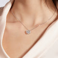 S925 Argent Sterling 0.5ct D Couleur VVS1 Moissanite Collier de trèfle à quatre feuilles 45cm Platinum