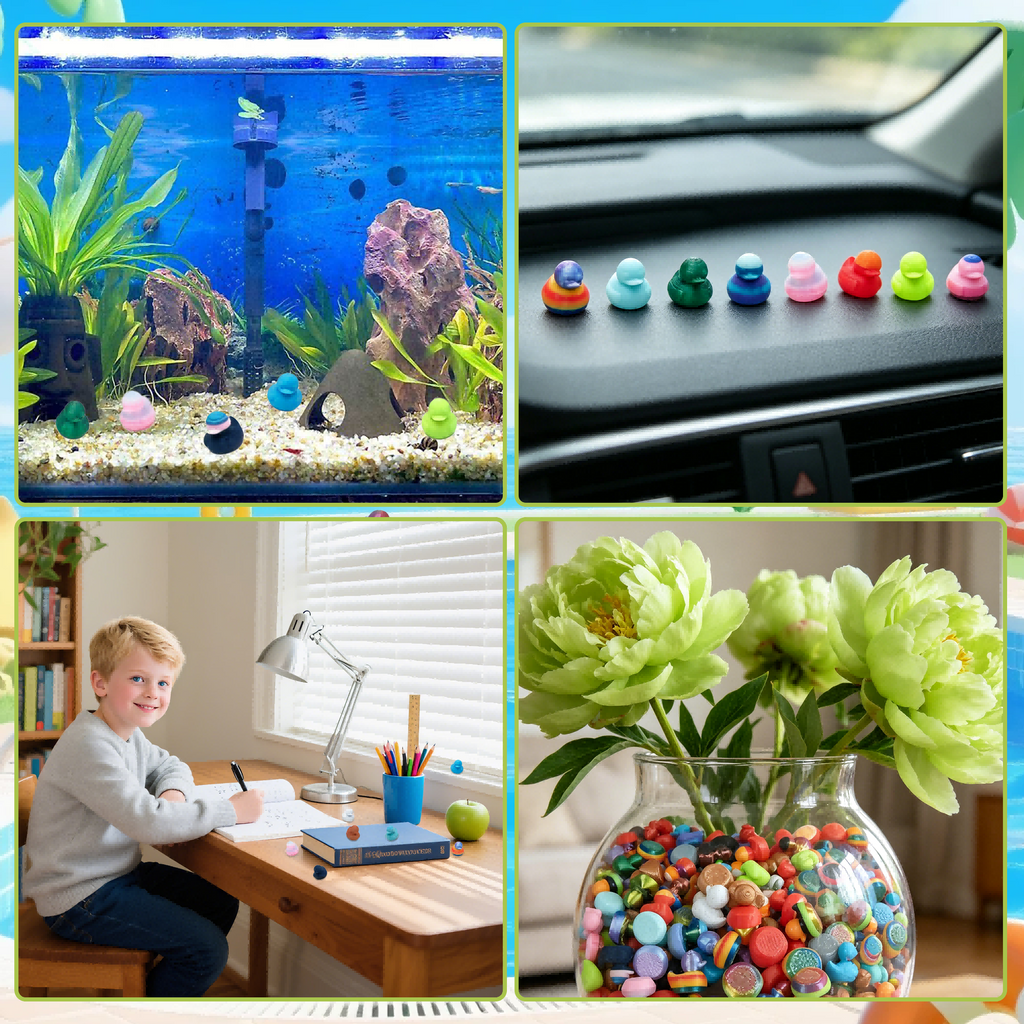 100PCS Mini pièces décoratives canard Couleurs assorties pour l'artisanat et les affichages
