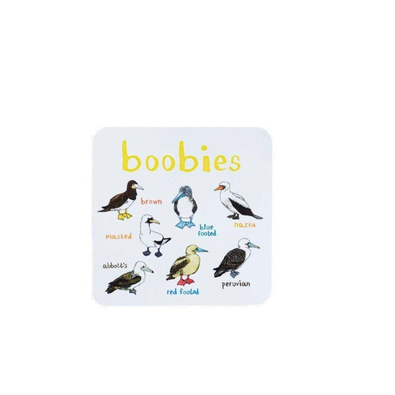 Sous-verres de pun d'oiseau Fun Square Boissons sous-verre pour enfants Tapis de coupe en bois et PVC Accueil Kitch