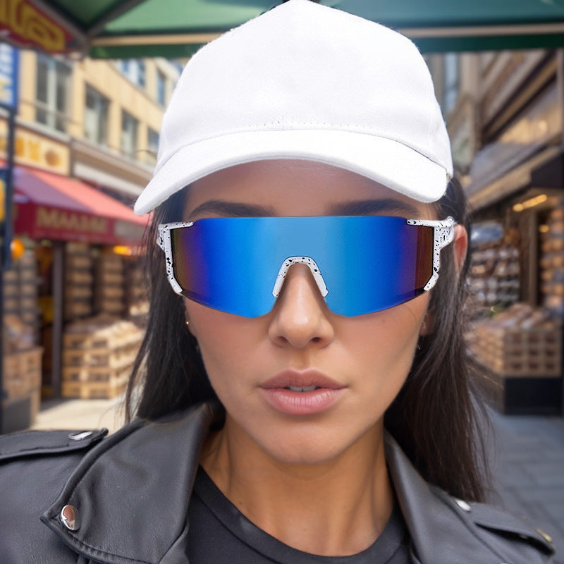 Lunettes d'oeil d'équitation Colorful Outdoor Women's European and American Style Conjoined Sunglass