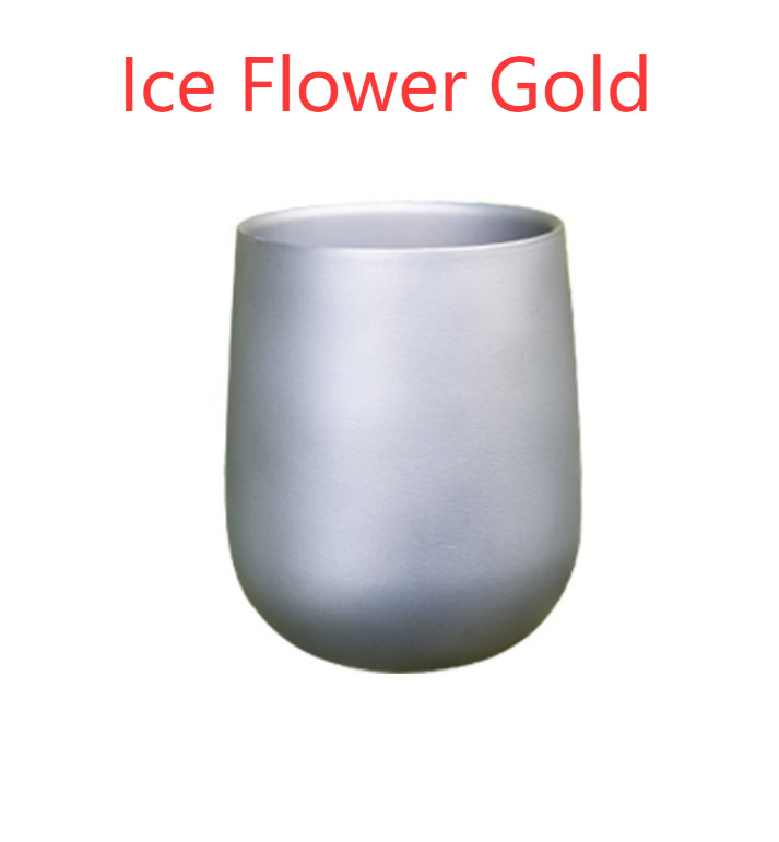 Coupe d'eau à fleurs glacées pour les ménages Coupe de camping en plein air Coupe à poignée double couche