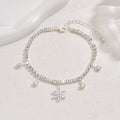 Style coréen doux cristal Zircon pendentif fleur Anklet Fashionable Beach Vacation Style W