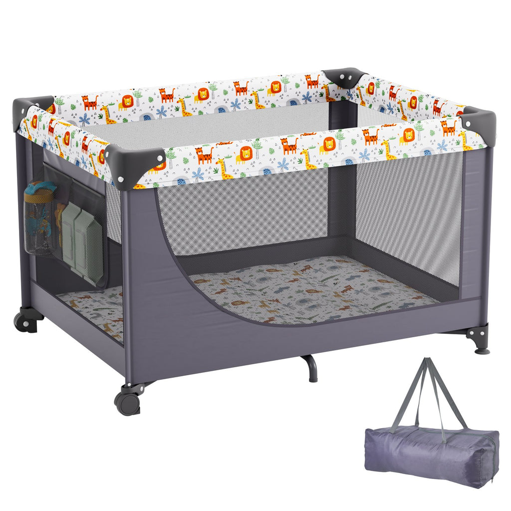 VEVOR Baby Playpen Portable Portable Baby Toddler Fence Play Yard & Wheels