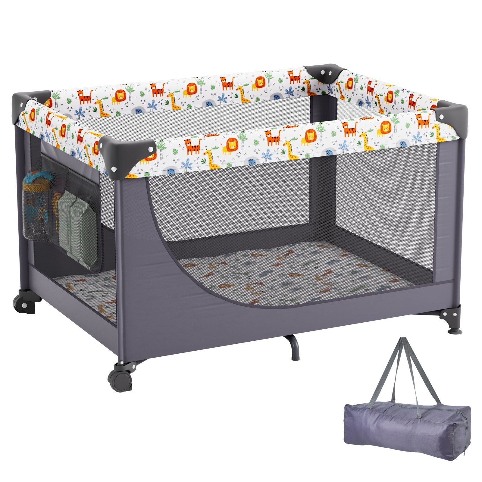 VEVOR Baby Playpen Portable Portable Baby Toddler Fence Play Yard & Wheels
