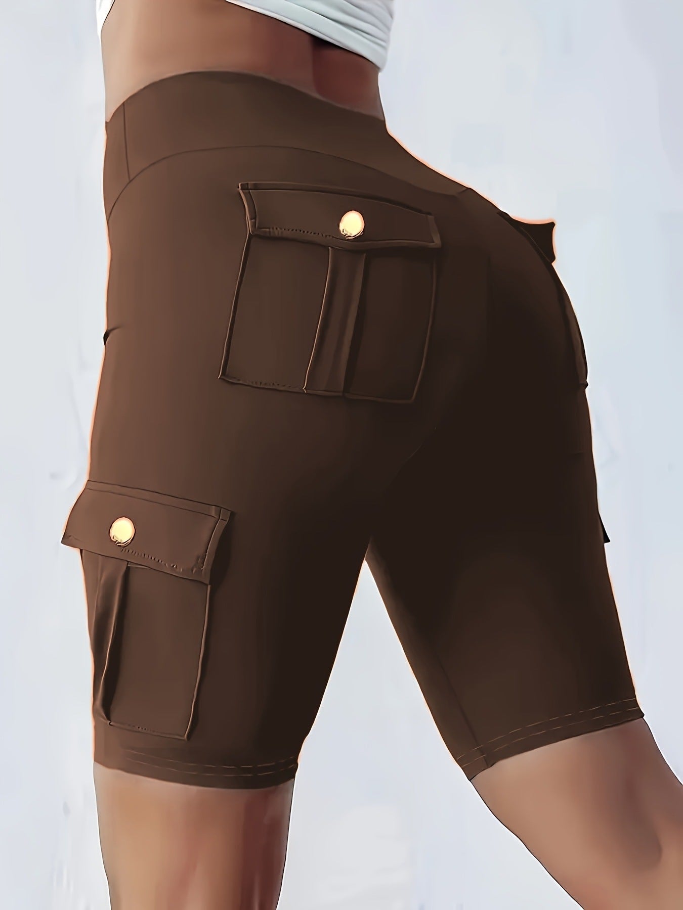 Temu Européen et américain Style Printemps et Automne Pocket Sports Yoga Cargo Short Casual