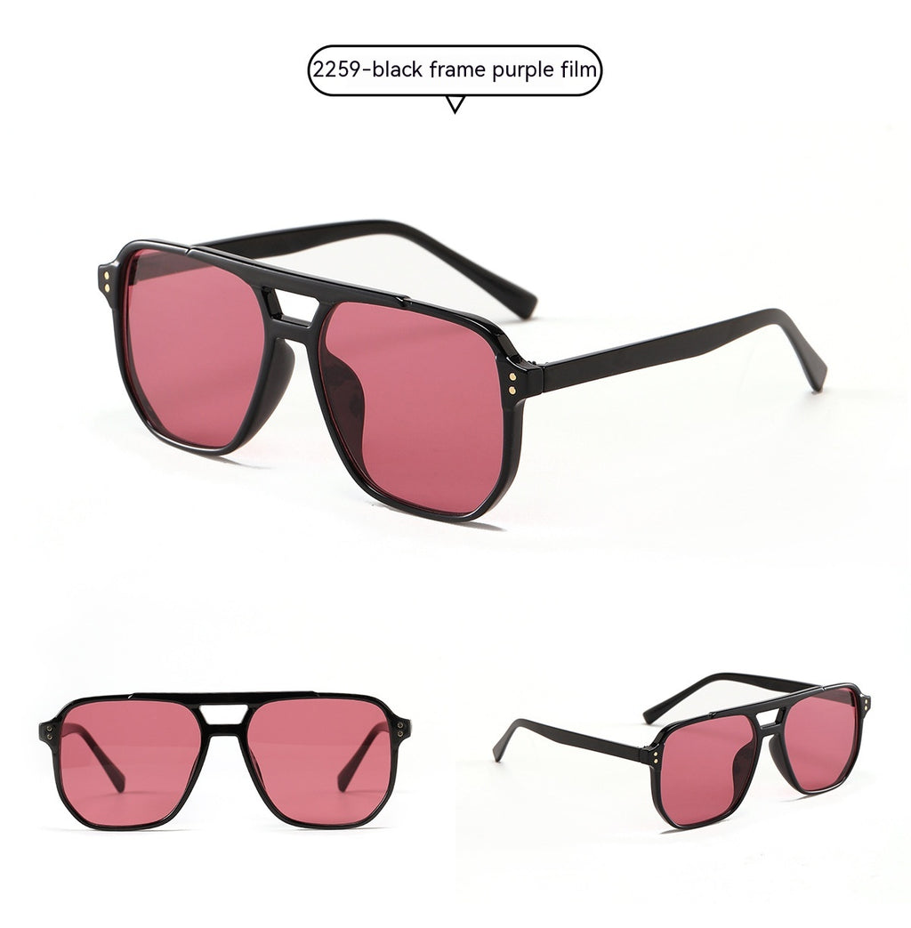 Lunettes de soleil carrées à double faisceau de mode pour femmes