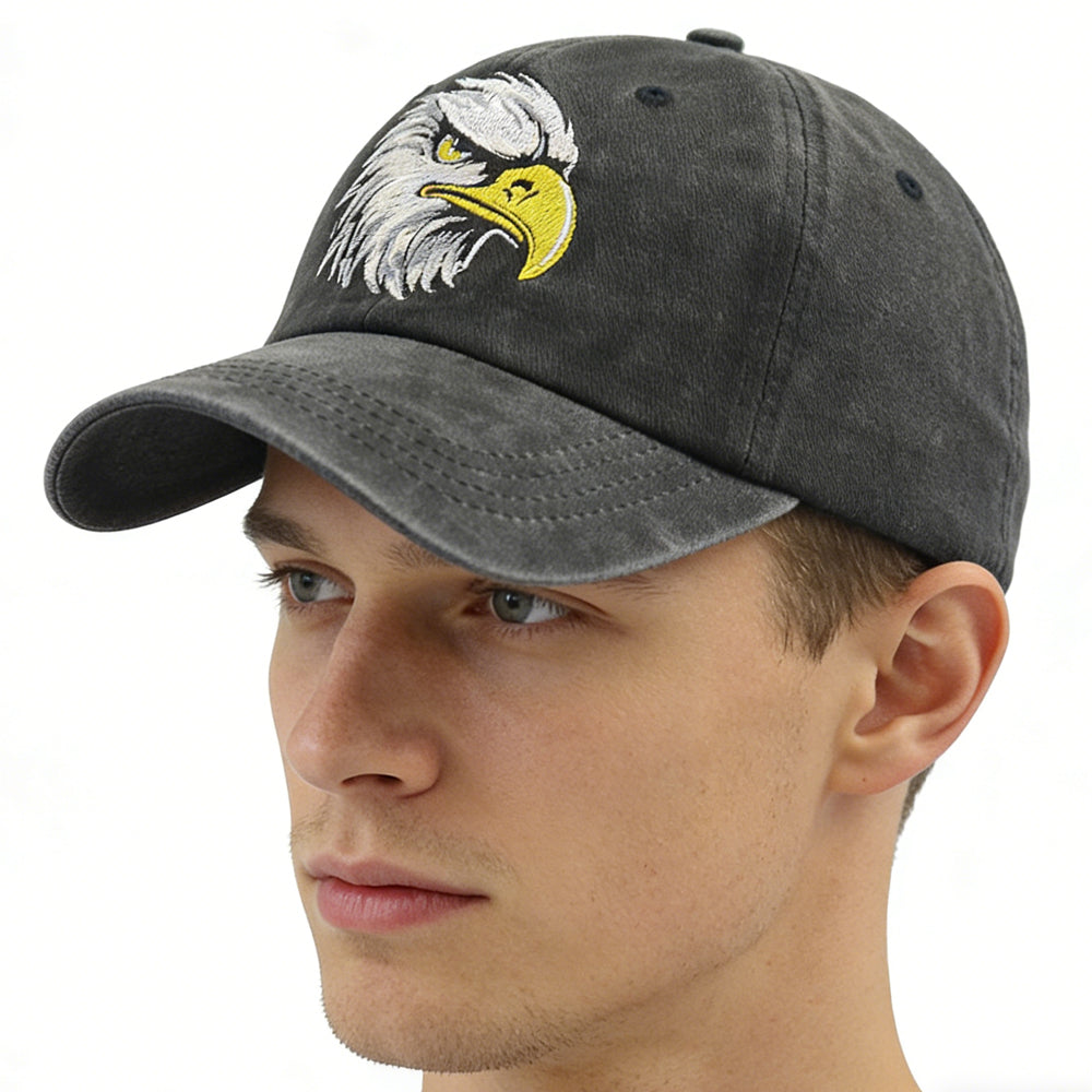 Chapeaux à tête d'aigle à tête blanche brodée de 2pcs