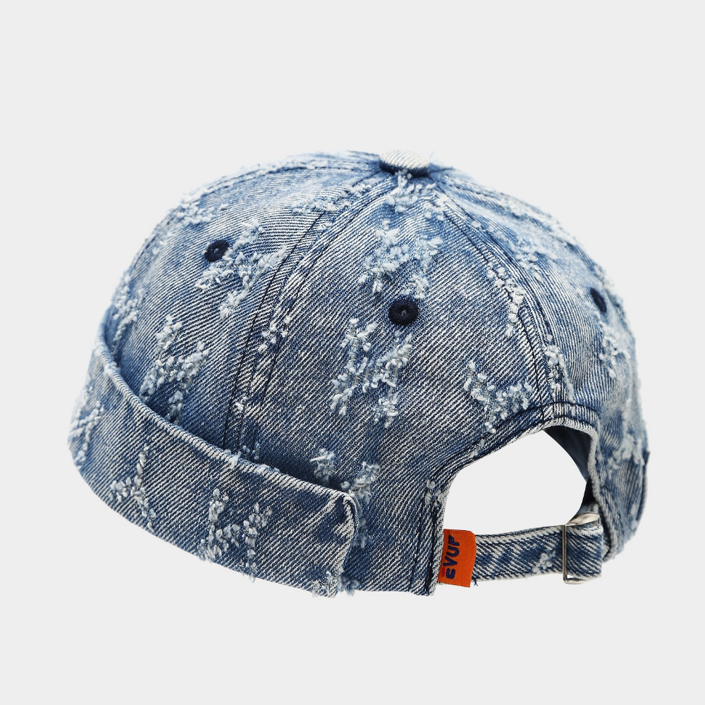 Été hommes et femmes Fringed Dark-patterned Lettered Soft-brim Ajustable tendance Fashi