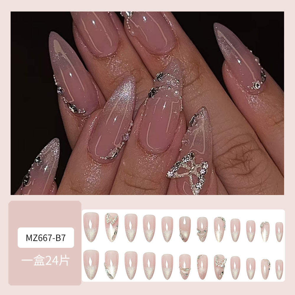 Butterfly Sticker de ongles fille Chat oeil diamant porter l'armure