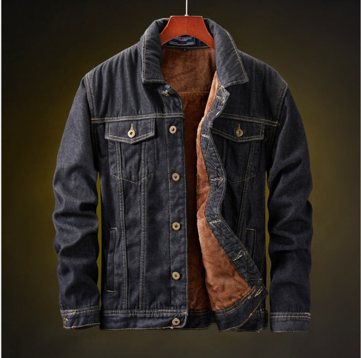 Commerce extérieur Automne et hiver Veste Grande Taille Homme Denim Jeune Occasion Casual Veste Wa