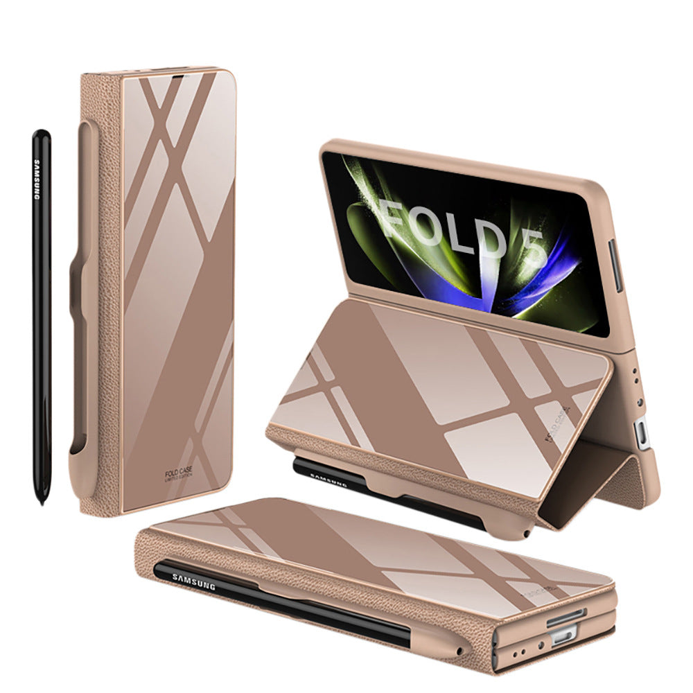 Galaxy Z Fold5 écran pliant téléphone mobile cas de téléphone Flip en verre créatif