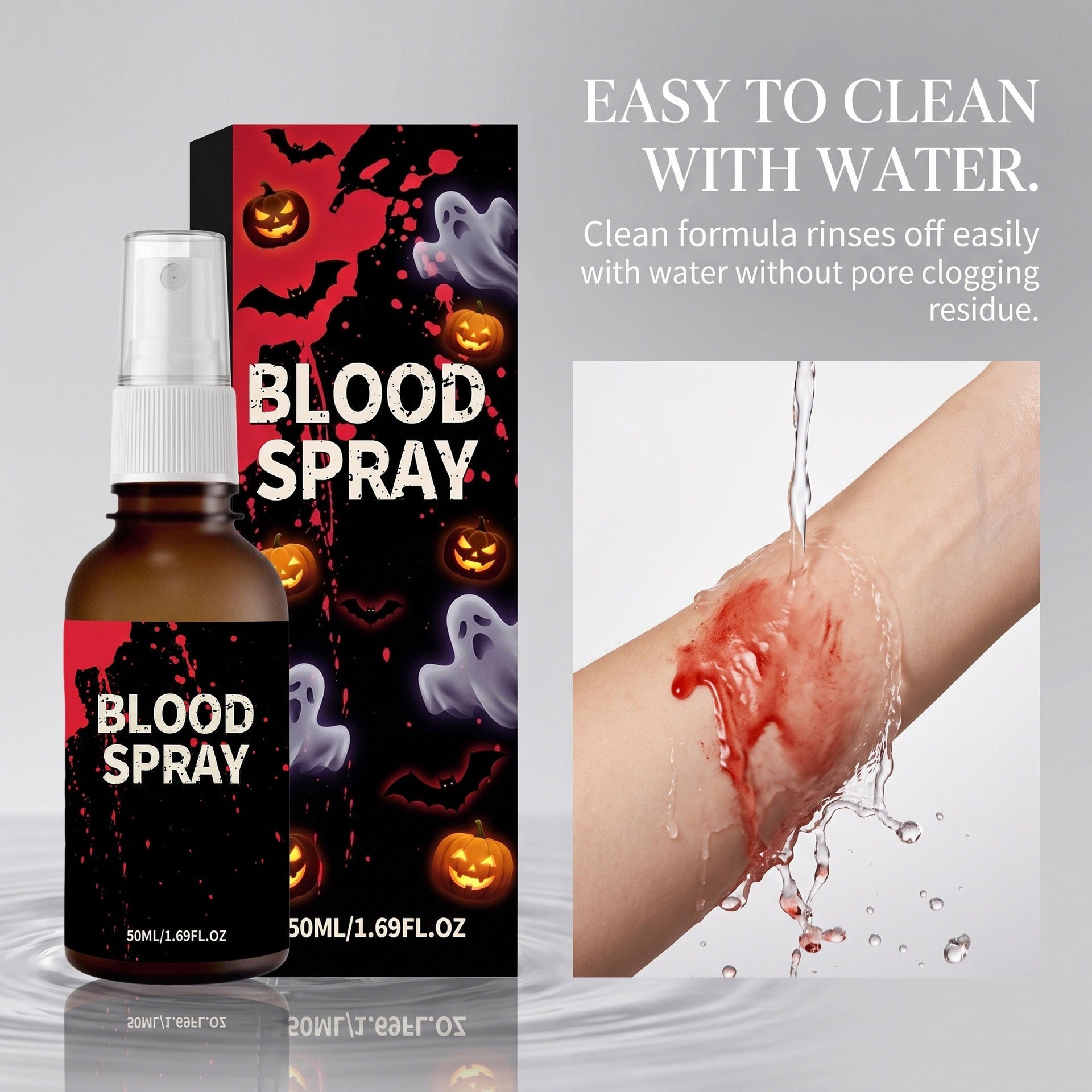 Faux spray sanguin
