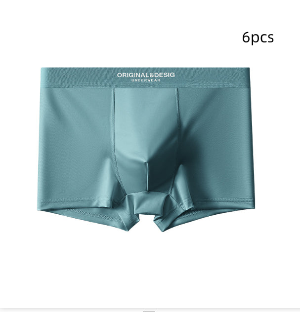 Sous-vêtements en soie de luxe satiné de luxe pour hommes Boxers respirants d'été Boxers