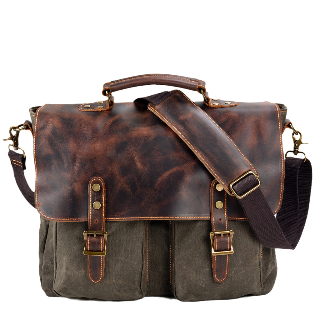 Sac à main imperméable à toile pointure en cuir