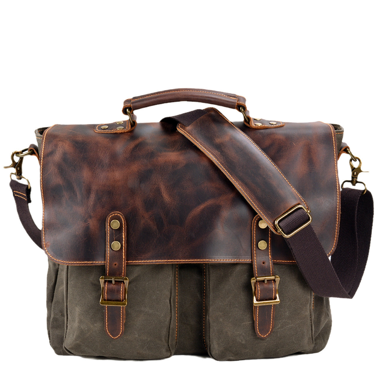 Sac à main imperméable à toile pointure en cuir
