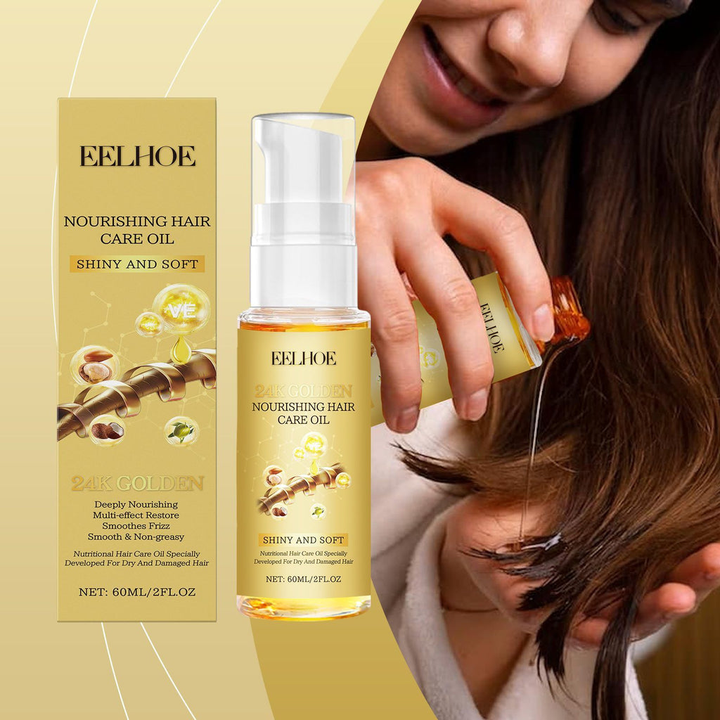 EELHOE 24K Huile de soin des cheveux dorés
