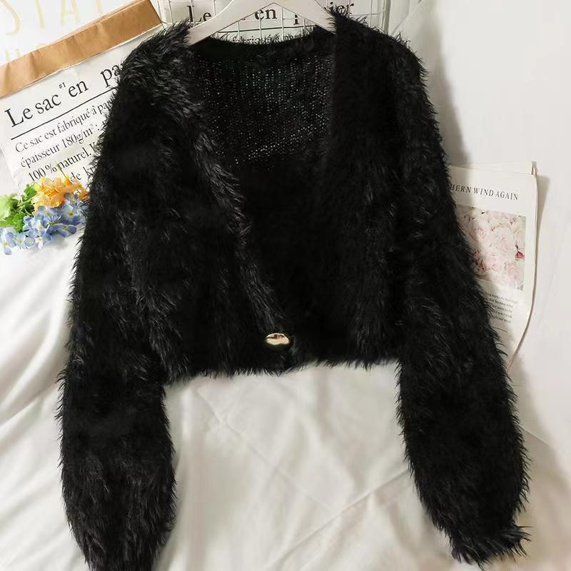 Flou doux et détendu femmes tricot Cardigan