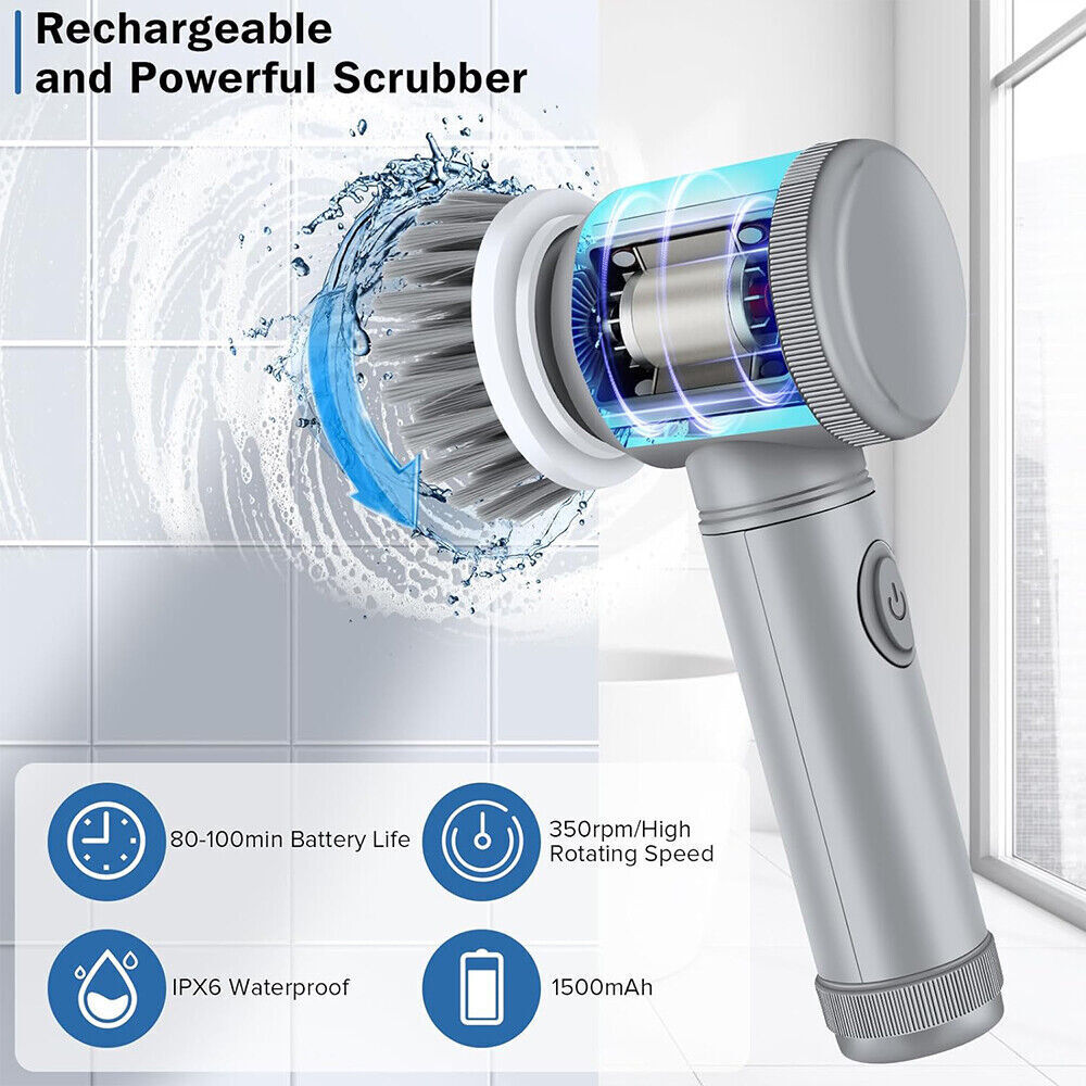 Brosse de nettoyage électrique rechargeable sans fil Spin Scrubber Turbo Scrub Cleaner
