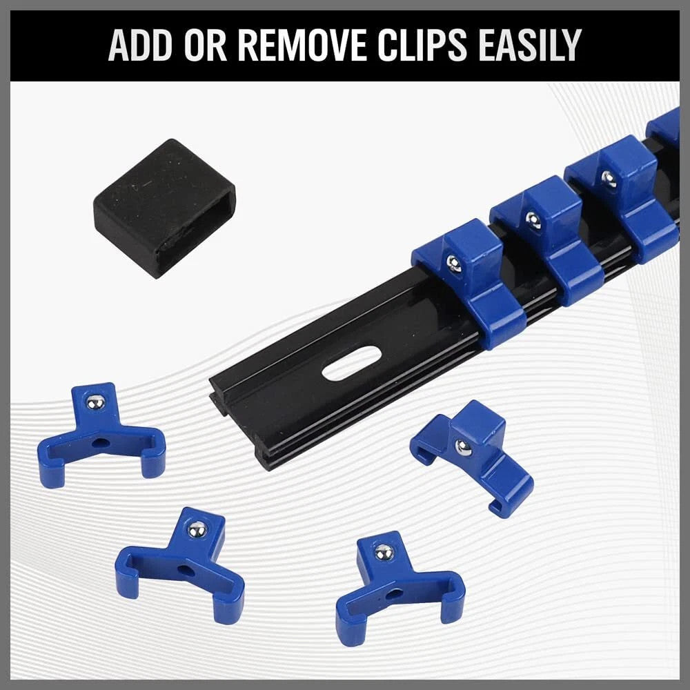 9PCS Support de rangement de rail de socket Set de rangement 1-2 en 3-8 en 1-4 en ABS