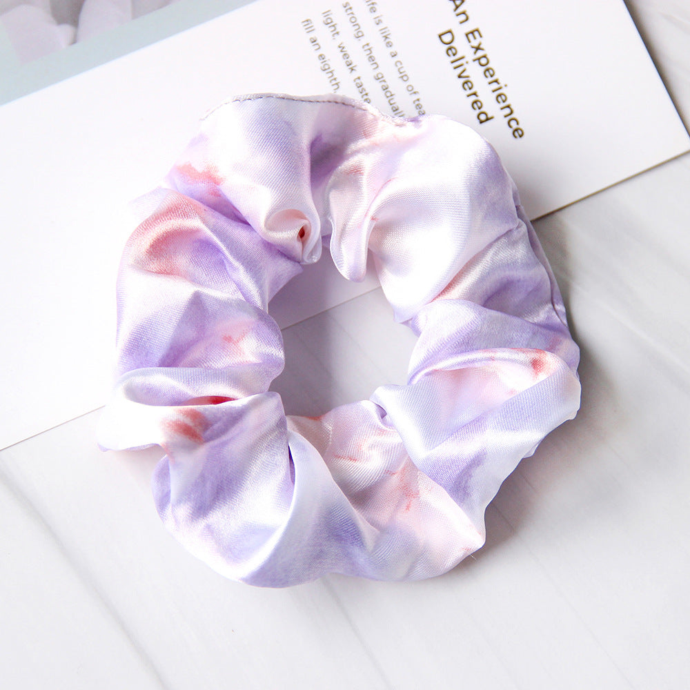 Couvercle simple Satin Tie-dye enfants Large Intestine Anneau Accessoires de cheveux Headdress