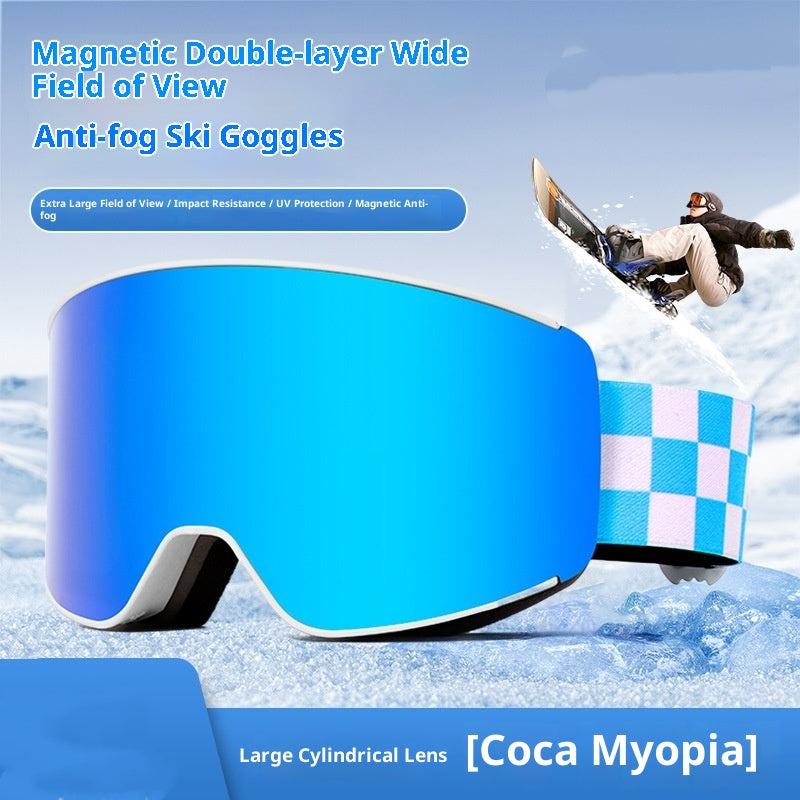 Gants de ski sphériques Double couche Gants de ski anti-buée