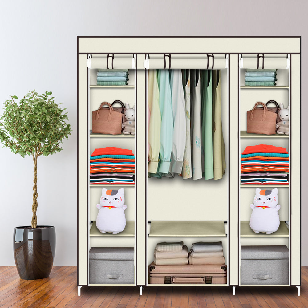 Armoire non tissée 5 couches 12 compartiments 150x45x175-beige