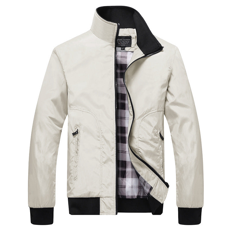 Manteau casual homme de style coréen avec un collier stand-up