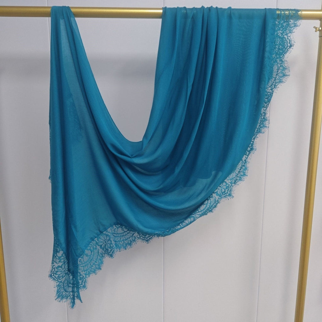 Solid Color Rayon Lace Scarf