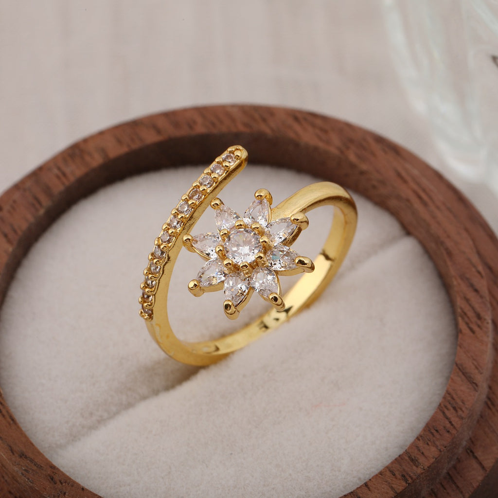 European And American Hot-Selling Fashionable and Unique Water Drop Zircon Anneaux pour femmes