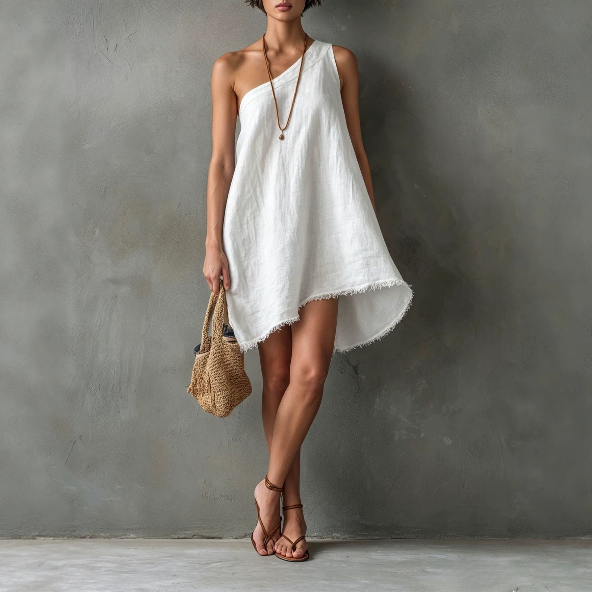 Robe asymétrique décontractée pour femmes