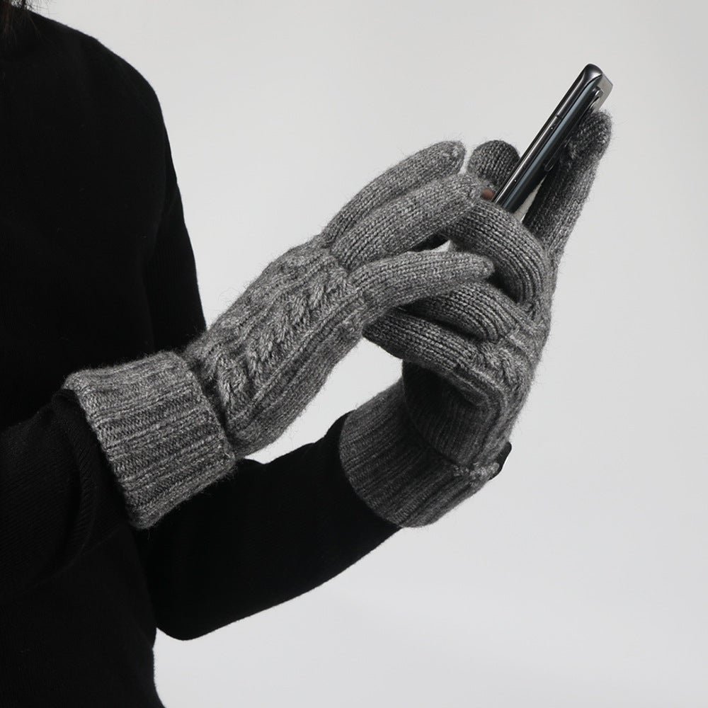 Gants tricotés pour le cyclisme en plein air d'hiver