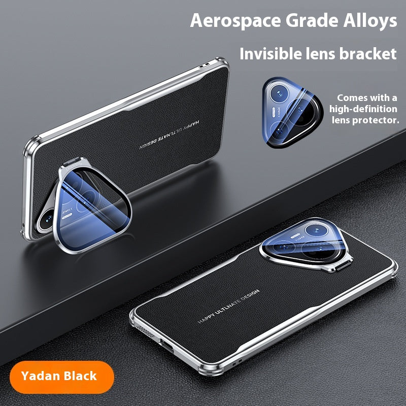 Étui de téléphone en cuir uni tout compris résistant à la chute