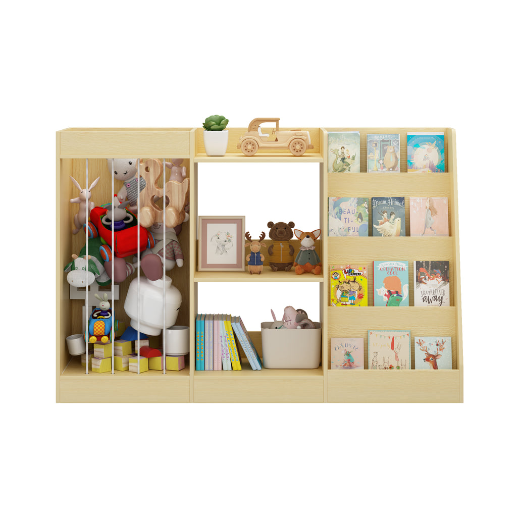 3-en-1 Bibliothèque pour enfants et rangement de jouets