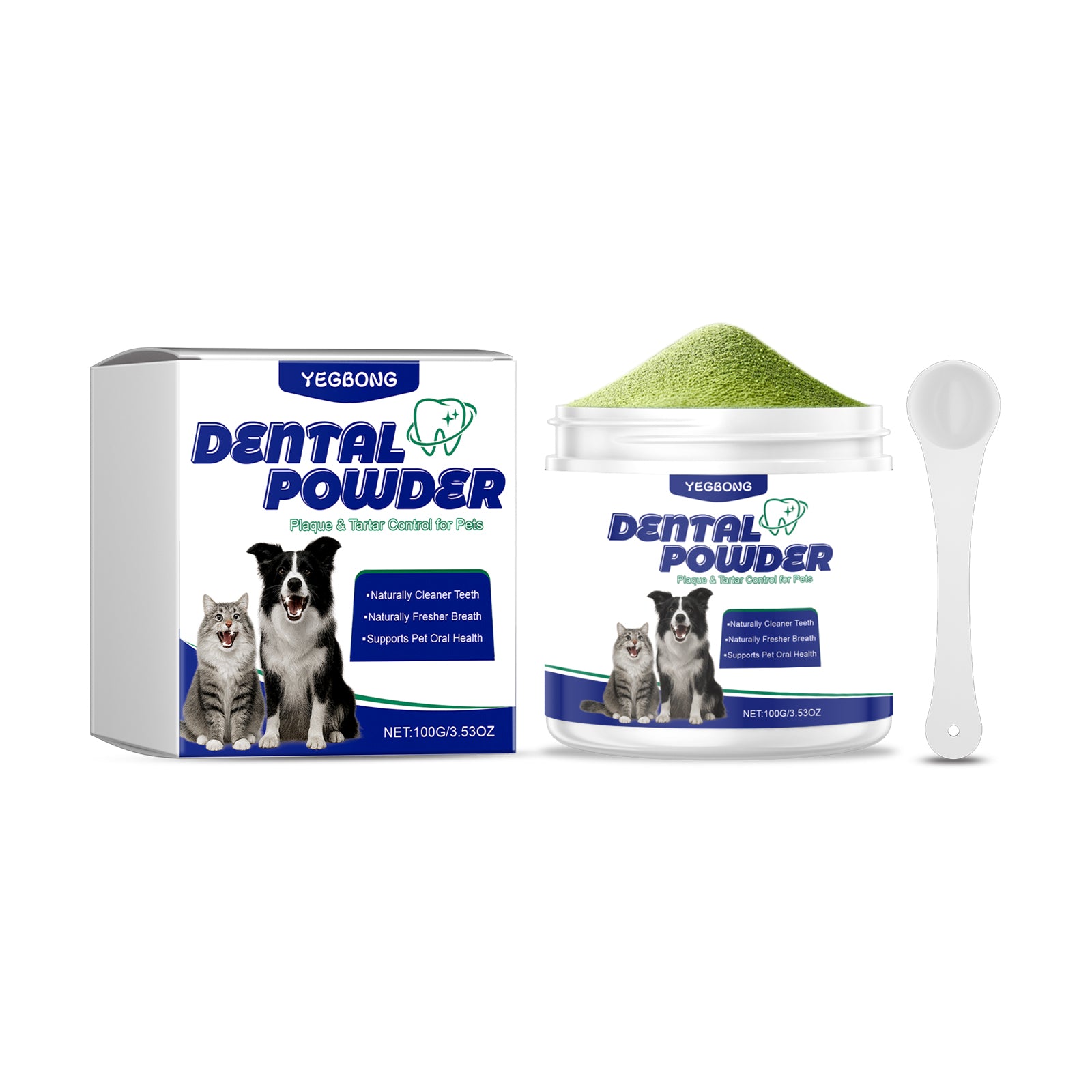 Poudre de nettoyage des dents des animaux de compagnie